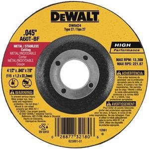 DeWalt DW8424 4-1 2-inch Type 27 Thin Cutting Wheel by 