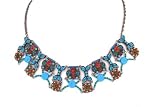 Ayala's Timeless Beauty Necklace in Bright Blues and Oranges #3127 ANK ONK
