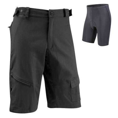 Tenn Mens Off Road 3/4 Length Shorts + 4 Panel - Black - Medium