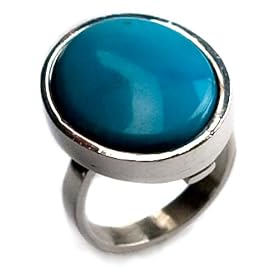 Genuine Turquoise and Sterling Silver Medium Ring