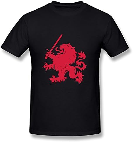 Walliam Man's Heraldic Lion T-shirts Size XXL Black