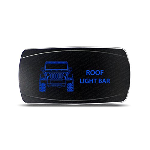 CH4x4 Rocker Switch Jeep Wrangler JK Roof Light Bar Symbol - Horizontal - Blue LED