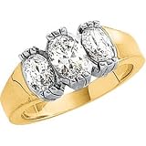 14K Two Tone Gold Oval Diamond Semi Mount Engagement Ring