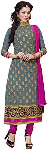 Lookslady Designer Women's dress Grey Color Not Stitched Salwar Kameez Suit Set