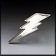 Silver Star "Lightning Bolt" Chrome Metal Belt Buckle
