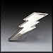 Silver Star "Lightning Bolt" Chrome Metal Belt Buckle