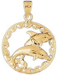 Dazzlers Solid 14 karats gold Dolphins Charm Pendant Available in three colors from jewelsberry (weights: 3.6 grams only)
