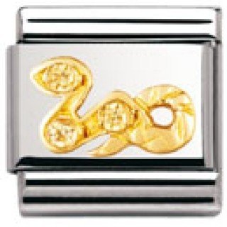 Nomination Comp. Classic TIERE - LAND 1 Edelstahl, 18K-Gold und Cubic Zirc. (Schlange GELB Preisvergleich