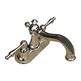 〔INK-0303062H〕　４インチ混合水栓（三つ穴混合水栓・水栓金具・洗面台用蛇口）　シルバー（銀） 　吐水口360°回転タイプ