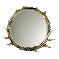 STAG HORN MIRROR, ROUND MIRROR