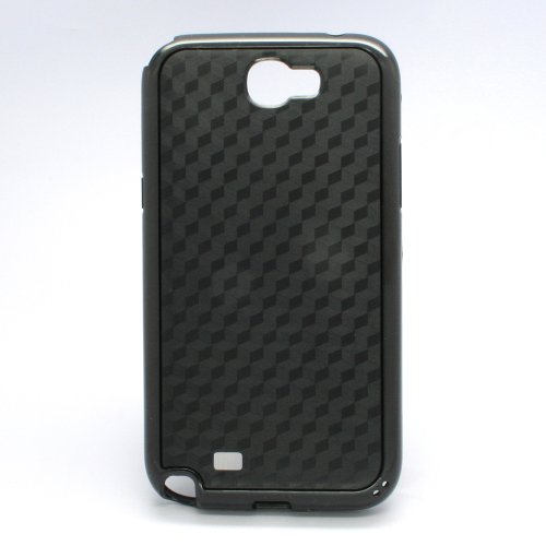 画像をクリックして拡大イメージを表示 安いGekiten docomo SC-02E Galaxy NOTE 2 Hybrid Cube Black 【ギャラクシー ノート 2 キューブ カーボン 柄 ケース】 ブラック 黒 CASESGXYNOTE2-HybridCube-BKBK