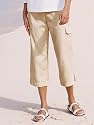 Microfiber Seersucker Cropped Pants