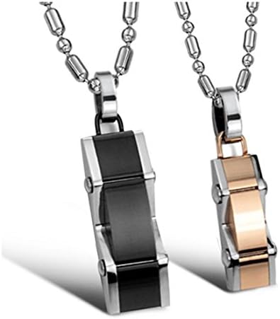 Lovejewelry Titanium Stainless Steel Car Shape Couple Necklace Matching Set For Lovers One Pair