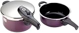 Silit 0007.1846.14 Sicomatic t-plus Duo Pressure Cooker and Saucepan Dark Purple 4.5 and 3 Litres