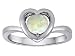 1.50 cttw 925 Sterling Silver Heart Engagement Promise of Love Ring with 7mm Round Created Opal