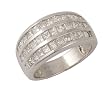 14 K White gold diamond ring with 36 princess cut diamonds