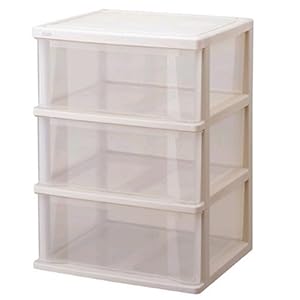 【クリックで詳細表示】コスパクローゼットケース 深3段 カプチーノ