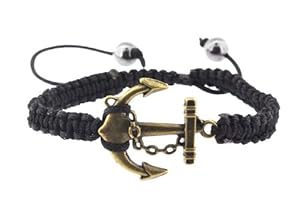 Copper Finishing Anchor Bracelet / Macrame Baracelet, Anchor Wristband