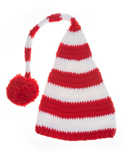 juDanzy red & white stripe Christmas elf hat for babies