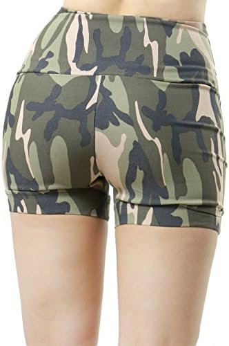 Frontal Zip-up Closure Camo Military Design Fashion Short Pants for Women (SMALL, CAMO-P7230)