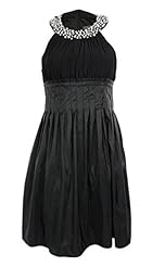 Jersey/Polyester/Spandex/Taffeta Pleated   Dress With Pearls