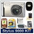 Olympus Stylus-9000 Digital Camera, 12 MP, 10x Optical Zoom, 2.7" LCD, Deluxe Carrying Case, 3pc. Lens Cleaning Kit, 8 GB Memory Card, AC/DC Rapid battery charger, USB 2.0 Card Reader, 1400mAH Replacement Lithium Battery, Screen Protectors