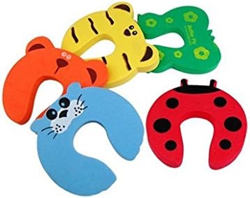 Pishmount EVA Foam Baby Finger Pinch Guard Baby Door Slam Stopper Children Safety Cartoon Animal Foam Door Stopper 5pcs