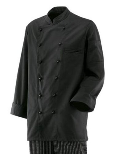Chef Kochjacke Langarm Schwarz inkl. 12 schwarzen Knöpfen Gr. 44