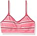 Maidenform Girls' Big Seamfree Ruched Crop with Lace Band, Pink Stripe, Medium