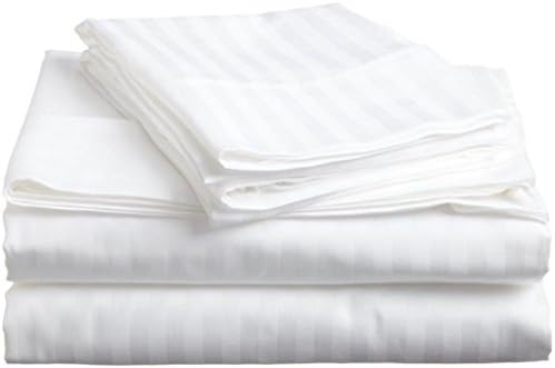 White Stripe New 100% Egyptian Cotton 300TC Duvet Cover Set 3 PCs Super- Size (1 Duvet Cover &amp;2Pillow Case )