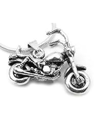 Sterling Silver Moveable Biker MOTORCYCLE Charm Pendant