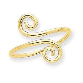 14k Swirl Toe Ring by 