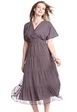 Woman Within Plus Size Tiered chiffon maxi dress