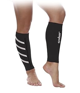Gabor Fitness Graduated 20-25mm Hg Compression Running Leg Sleeves, X-Large, Black