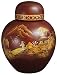 Elegant Beautiful Bold Oriental Asian Japanese Decor Accent - 13 Ming Porcelain Red Ginger Jar w/ Hand painted Landscape Motif
