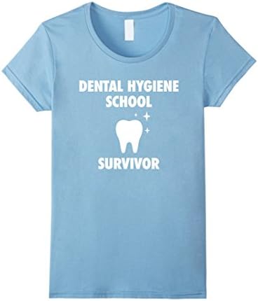 Women's Dental Hygiene School Survivor T-Shirt - Hygienist Grad Gift Small Baby Blue
