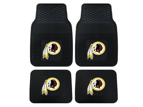 A Set of 4 NFL Universal Fit Front and Rear All-Weather Floor Mats - Washington Redskins