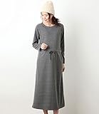 犬印本舗 Fairy フェアリー 授乳 口 付 裏 起毛 ブラウジング マキシ ワンピ M ～ L チャコール グレー