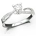 Elegant 14k White Gold Engagement Ring With .08cts Of Diamonds With a Round Brilliant Cut / Shape 0.33 Carat I-J SI3-I1 None Certified Center Stone and 0.08 Carats of Side Diamonds (0.41 Cttw)