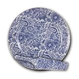 CAKE PLATE AND SERVER - BLUE PAISLEY CAKE PLATE AND SERVER