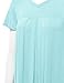Made By Johnny WT1057 Womens V Neck Short Sleeve Pleats Tunic Top XXXL Aqua