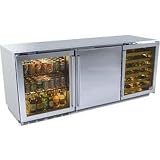Perlick Built In Double Refrigerator And Wine Reserve With Overlay Glass Door (x 2) And Integrated Door (Requires Custom Panels)