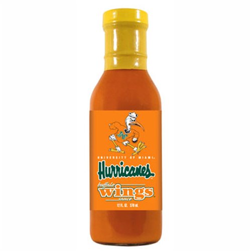 Miami Hurricanes NCAA Buffalo Wings Sauce - 12oz by Hot Wings