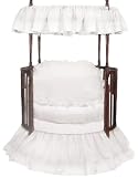 Baby Doll Bedding Regal Pique Round Crib Bedding Set, White