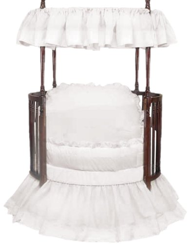 Baby Doll Bedding Regal Pique Round Crib Bedding Set, White