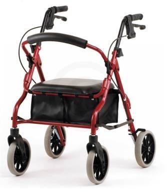 Nova Zoom 18 in. Walker Red Color 8 in. Wheel No Basket