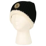 Boston Bruins Ribbed Logo Faux Fur Knit Beanie
