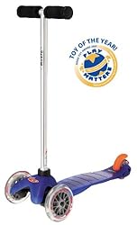 mini kick Scooter - BLUE, for kids age 3-5. Winner of the Oppenheim Toy Portfolio Gold and Platinum Award Seals - ALSO available in Green, Yellow, Aqua, Orange and Pink