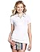 Dickies Girl Juniors Short Sleeve 2 Button Pique Polo,White,Xlarge
