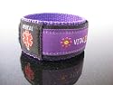 Child ID Bracelet - PURPLE - Velcro closure - Kids Ages 3-9 - up to 6" wrist